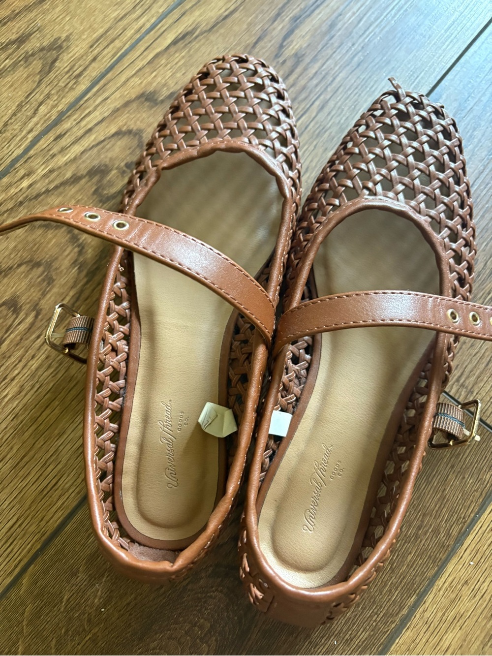 Universal Thread Woven Tan Mary Jane Flats